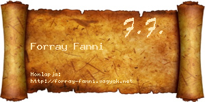 Forray Fanni névjegykártya
